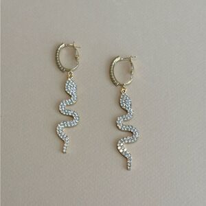 Diamond Snake Earrings N1373